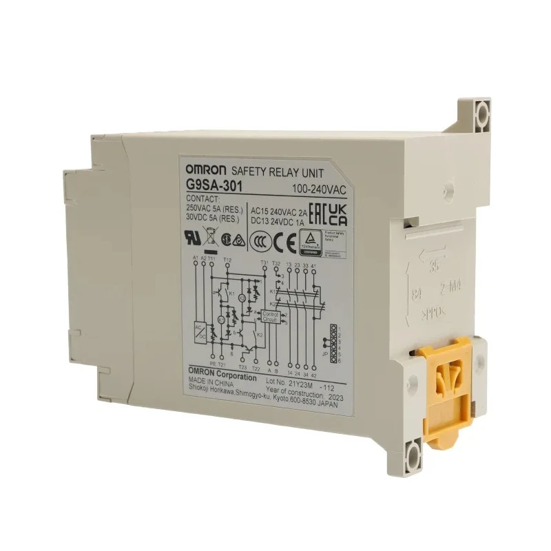 Omron Safety Relay 100-240V AC, 1 Safety Contact, 1 Auxiliary Contact, Surface Mount G9SA