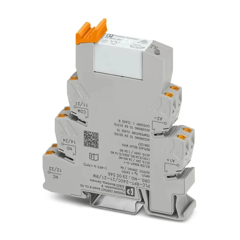 Phoenix Contact Interface Relay, DPDT, DIN Rail Mount, 12V DC Coil, 20mA Coil Current, Silver Alloy Contacts RPT24UC