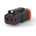 Deutsch Automotive Connector Male Black Flange 2 Way Crimp Termination DT06-2S-TE32 / 1-2303815-4