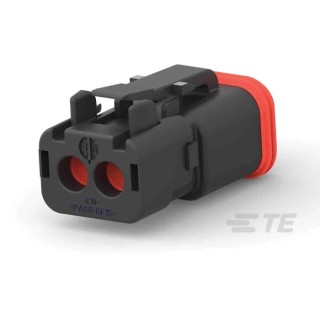 Deutsch Automotive Connector Male Black Flange 2 Way Crimp Termination DT06-2S-TE32 / 1-2303815-4