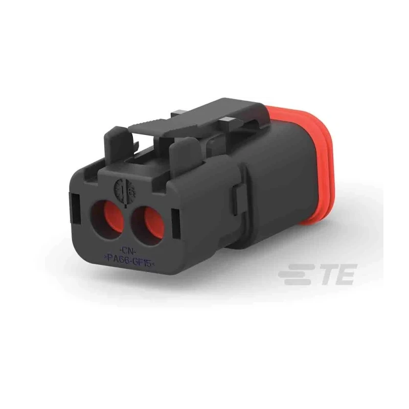 Deutsch Automotive Connector Male Black Flange 2 Way Crimp Termination DT06-2S-TE32 / 1-2303815-4