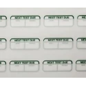 RS PRO Pre-Printed Adhesive Label Next Test Due, Green Text on White, 40mm x 15mm, Pack of 120 758-7908