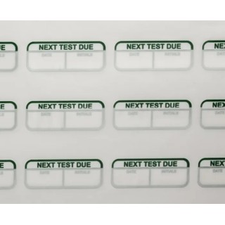 RS PRO Pre-Printed Adhesive Label Next Test Due, Green Text on White, 40mm x 15mm, Pack of 120 758-7908
