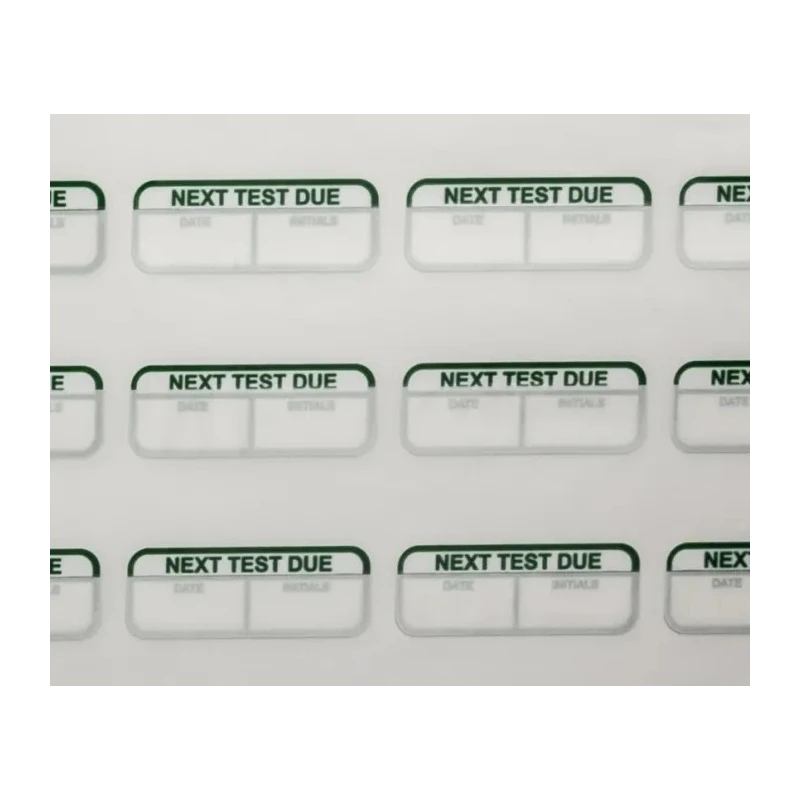 RS PRO Pre-Printed Adhesive Label Next Test Due, Green Text on White, 40mm x 15mm, Pack of 120 758-7908