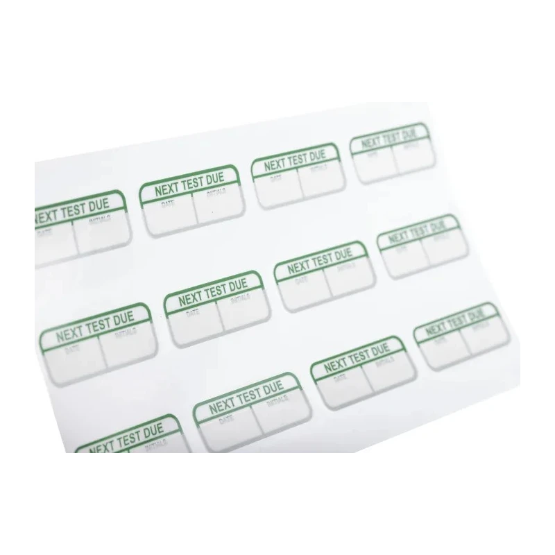 RS PRO Pre-Printed Adhesive Label Next Test Due, Green Text on White, 40mm x 15mm, Pack of 120 758-7908