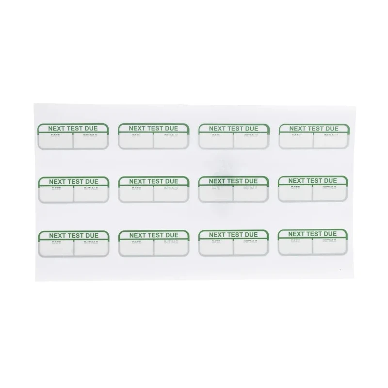 RS PRO Pre-Printed Adhesive Label Next Test Due, Green Text on White, 40mm x 15mm, Pack of 120 758-7908