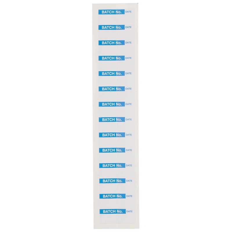 RS PRO Pre-Printed Adhesive Label Batch No. Blue Text, 38 mm x 15 mm, 140 Labels Per Pack 758-7986