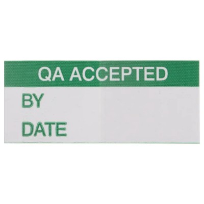 RS PRO Adhesive Pre-Printed Vinyl Cloth Label QA Accepted 38mm x 15mm Pack of 140 758-7961