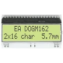 Display Visions EA DOG Alphanumeric LED LCD Monochrome Display, Yellow Green on Black, 2 x 16 EA DOGM162E-A