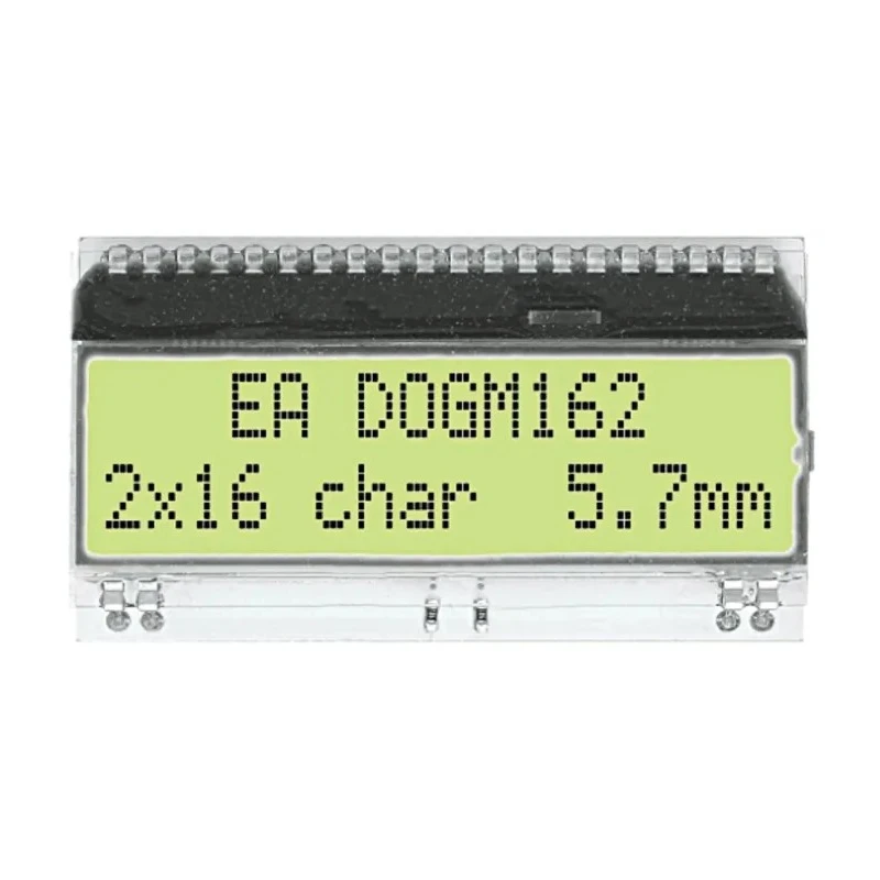 Display Visions EA DOG Alphanumeric LED LCD Monochrome Display, Yellow Green on Black, 2 x 16 EA DOGM162E-A