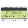 Display Visions EA DOG Alphanumeric LED LCD Monochrome Display, Yellow Green on Black, 2 x 16 EA DOGM162E-A