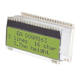 Display Visions Alphanumeric LED LCD Monochrome Display 3 x 16 Characters Yellow Green on Black 3.3V Germany EA DOGM163E-A