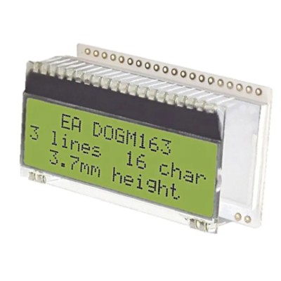 Display Visions Alphanumeric LED LCD Monochrome Display 3 x 16 Characters Yellow Green on Black 3.3V Germany EA DOGM163E-A