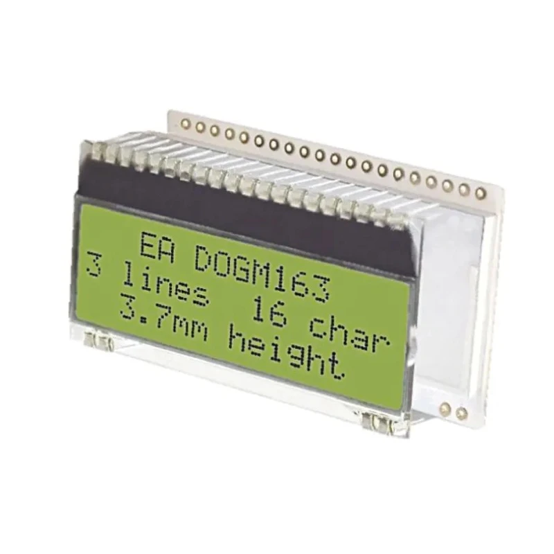 Display Visions Alphanumeric LED LCD Monochrome Display 3 x 16 Characters Yellow Green on Black 3.3V Germany EA DOGM163E-A