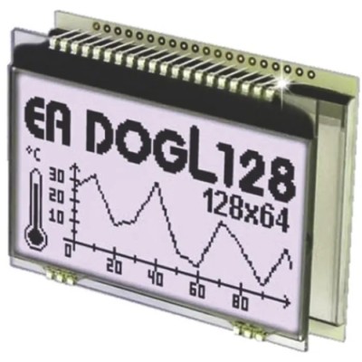 Display Visions EA DOG Graphic LED LCD Monochrome Display, White on Black EA DOGL128W-6