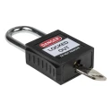 RS PRO Black 1-Lock Safety Lockout Padlock Steel, Nylon Body, 6.35mm Shackle Diameter 196-3756