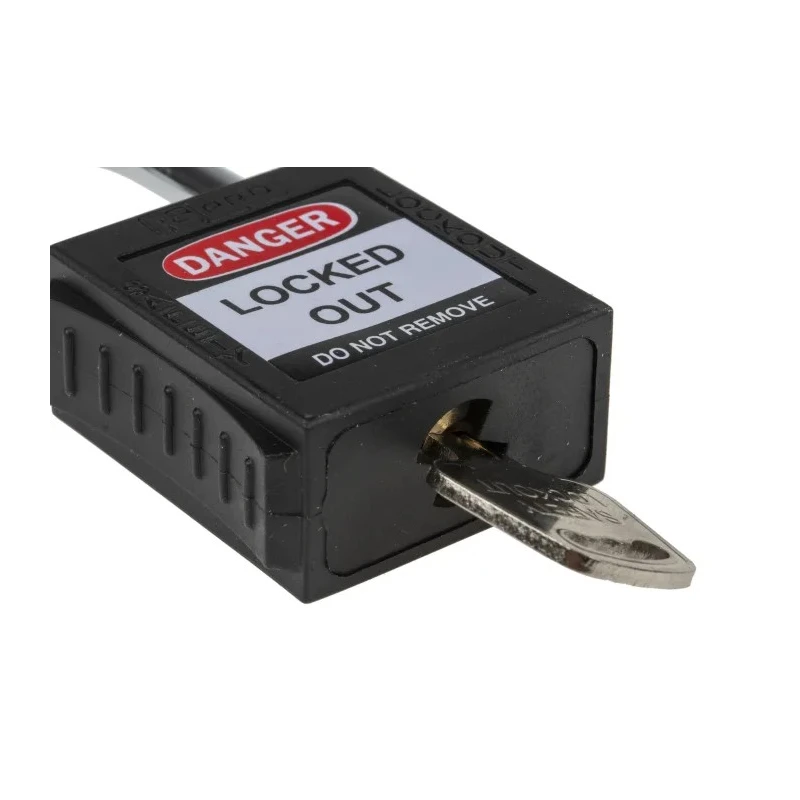 RS PRO Black 1-Lock Safety Lockout Padlock Steel, Nylon Body, 6.35mm Shackle Diameter 196-3756