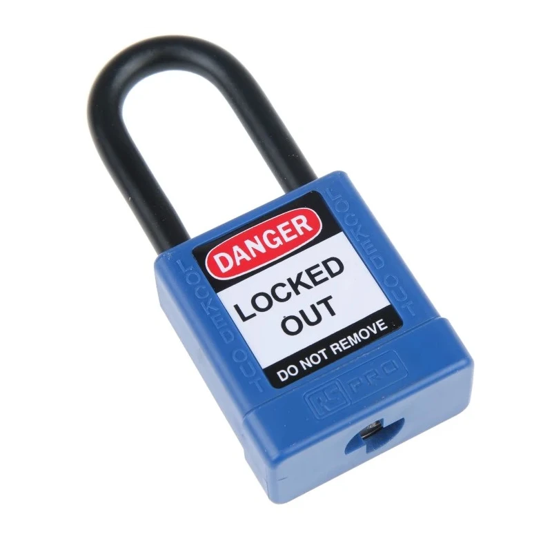RS PRO Blue 1-Lock Safety Lockout Padlock Nylon, Aluminium, Shackle 6.35 mm 196-3764