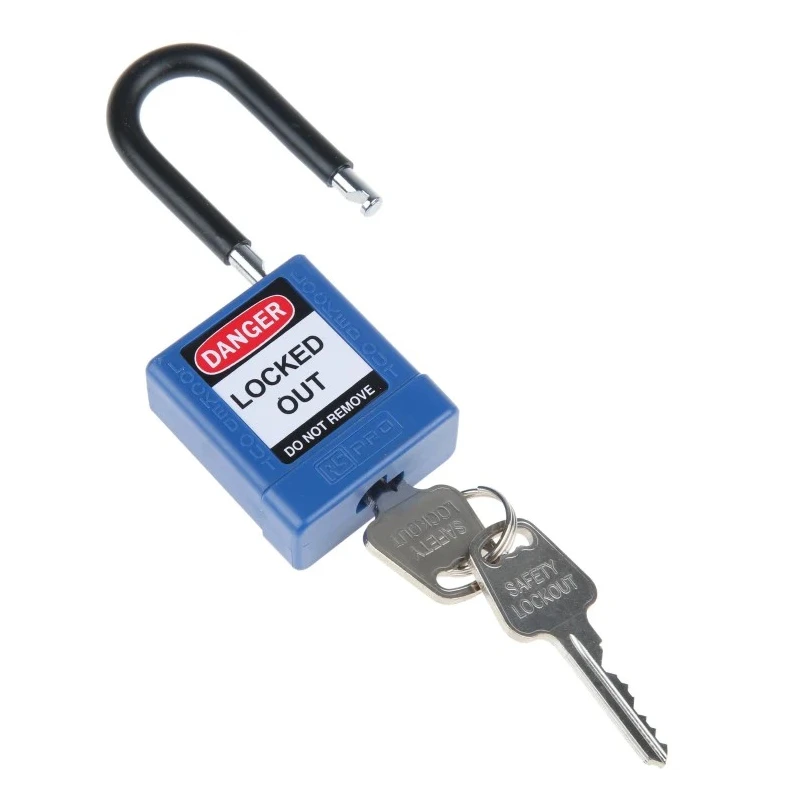 RS PRO Blue 1-Lock Safety Lockout Padlock Nylon, Aluminium, Shackle 6.35 mm 196-3764