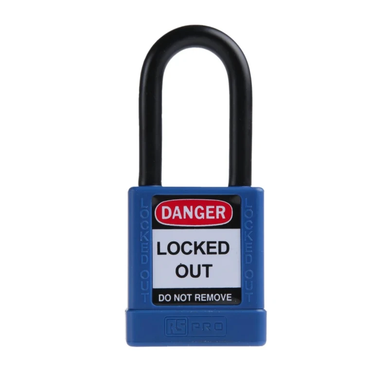 RS PRO Blue 1-Lock Safety Lockout Padlock Nylon, Aluminium, Shackle 6.35 mm 196-3764