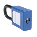 RS PRO Blue 1-Lock Safety Lockout Padlock Nylon, Aluminium, Shackle 6.35 mm 196-3764