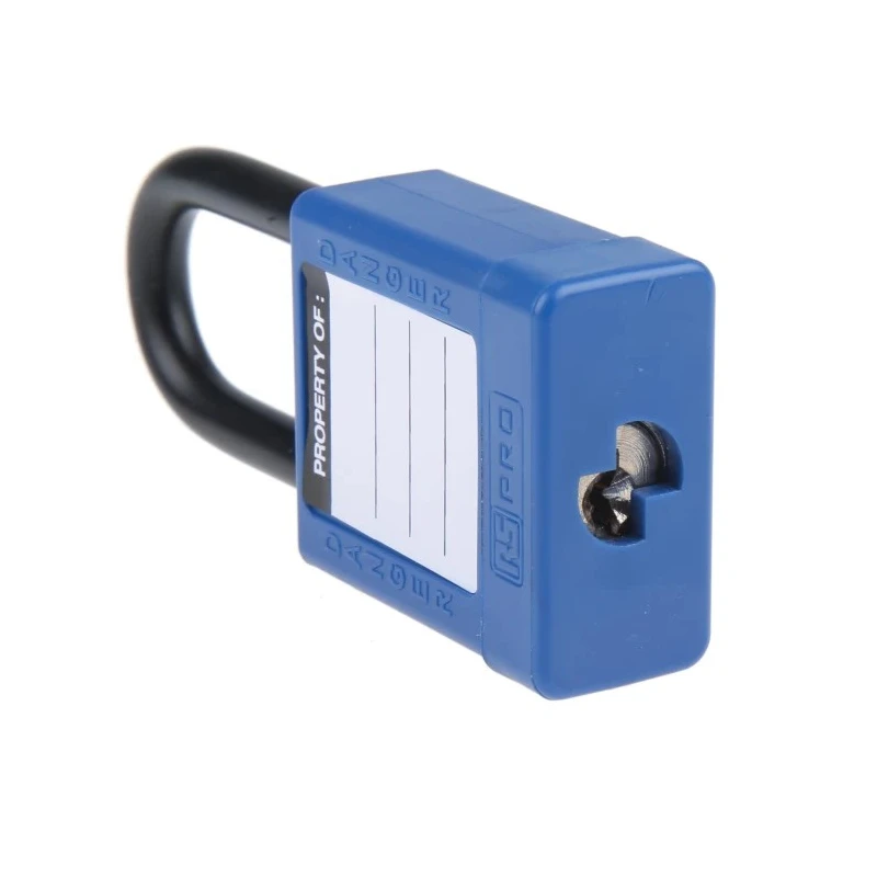 RS PRO Blue 1-Lock Safety Lockout Padlock Nylon, Aluminium, Shackle 6.35 mm 196-3764