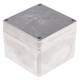 RS PRO Die Cast Aluminium Enclosure IP66 Rated Waterproof Silver Lid 81 mm x 100 mm x 100 mm IP66