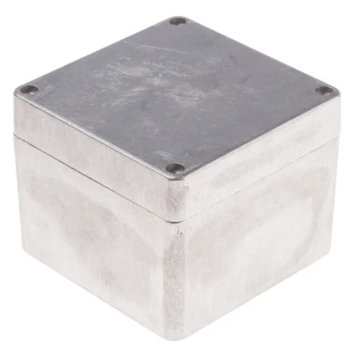 RS PRO Die Cast Aluminium Enclosure IP66 Rated Waterproof Silver Lid 81 mm x 100 mm x 100 mm IP66