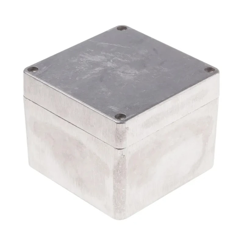 RS PRO Die Cast Aluminium Enclosure IP66 Rated Waterproof Silver Lid 81 mm x 100 mm x 100 mm IP66
