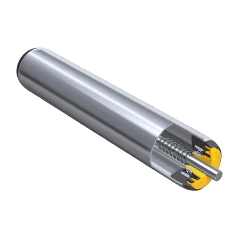 Interroll Zinc Plated Round Conveyor Roller 50 mm Dia. x 300 mm L Spring Loaded Spindle Mild Steel 3000 N RD-17X2JAAHAC RL300