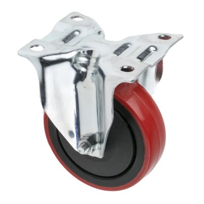 RS PRO Fixed Castor, 110 kg Load Capacity, 100 mm Polyurethane Wheel, Zinc Plated Body, Model 196-5172