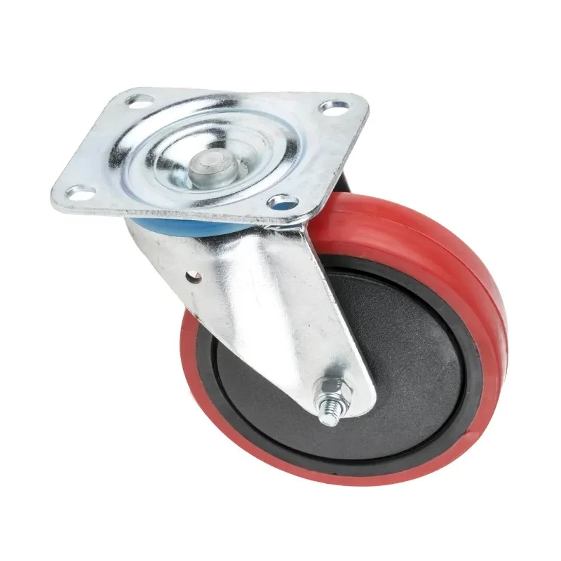 RS PRO Polyurethane Tyred Swivel Castor, Heavy Duty, 130 kg Load Capacity, 125 mm Wheel Diameter, Zinc Plated Body 196-5188