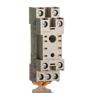 Omron 8 Way 250V AC DIN Rail Relay Socket for Use with MY2IN Series Power Relays PYF08A-N