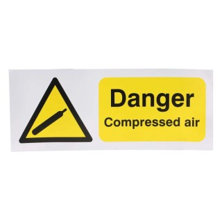RS PRO Self-Adhesive Vinyl Hazard Warning Sign Danger Compressed Air 250mm x 100mm 763-1579