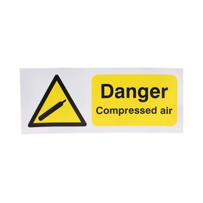 RS PRO Self-Adhesive Vinyl Hazard Warning Sign Danger Compressed Air 250mm x 100mm 763-1579