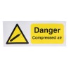 RS PRO Self-Adhesive Vinyl Hazard Warning Sign Danger Compressed Air 250mm x 100mm 763-1579
