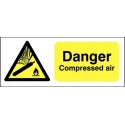 RS PRO Self-Adhesive Vinyl Hazard Warning Sign Danger Compressed Air 250mm x 100mm 763-1579