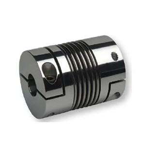 Huco Aluminium Clamp Style Flexible Coupler 56 mm OD 25 mm Bore Size, 65 mm Length, Model 554.56.5252