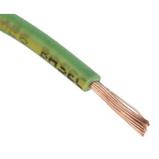RS PRO H07Z-K Series Green Yellow 1.5 mm² 15 AWG Hook Up Wire 30x0.25 mm Strands 100 m Cross-Linked 763-7621