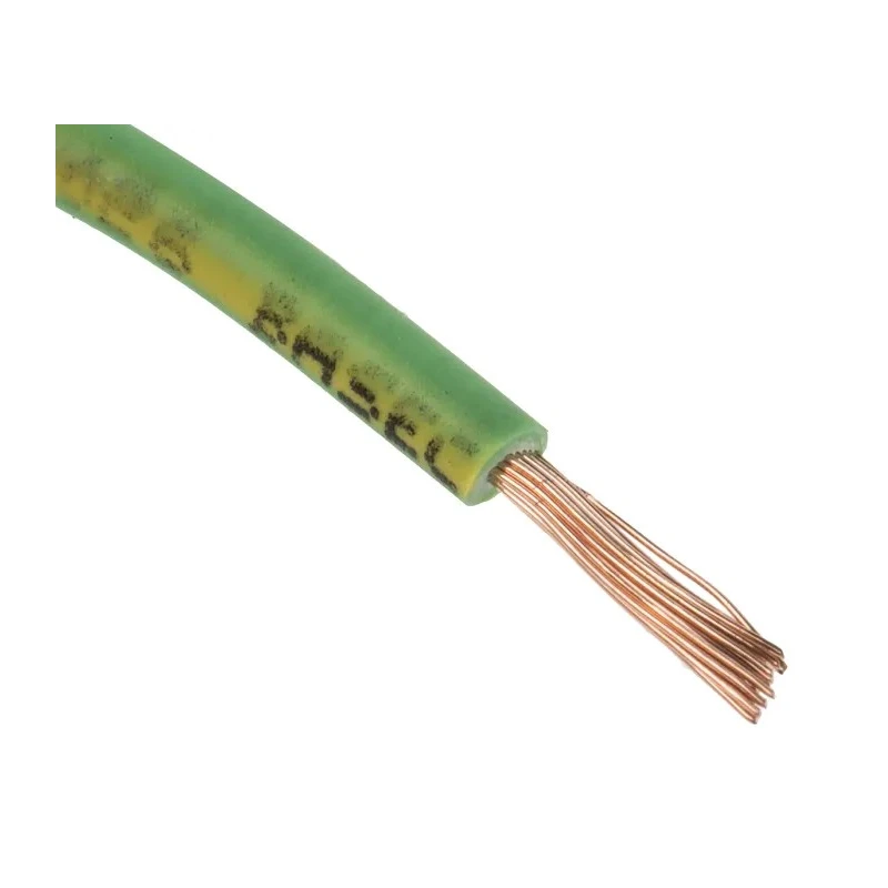 RS PRO H07Z-K Series Green Yellow 1.5 mm² 15 AWG Hook Up Wire 30x0.25 mm Strands 100 m Cross-Linked 763-7621