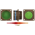 Souriau Sunbank by Eaton Copper Alloy Straight 55 Way Panel Mount MIL Spec Circular Connector 7.5A 8LT 8LT023B55PN