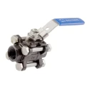 RS PRO Carbon Steel Threaded Full Port Ball Valve BSPP 1/2 in, Stainless Steel Handle, 69 bar, 200°C 764-4212