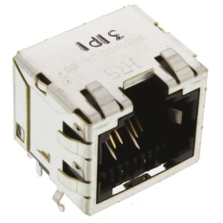 Hirose TM24R Series RJ45 Connector Female Panel Mount Through Hole Cat5 STP Shield Right Angle 1 Port 8 Way TM24RSG-5A-88