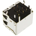 Hirose TM24R Series RJ45 Connector Female Panel Mount Through Hole Cat5 STP Shield Right Angle 1 Port 8 Way TM24RSG-5A-88