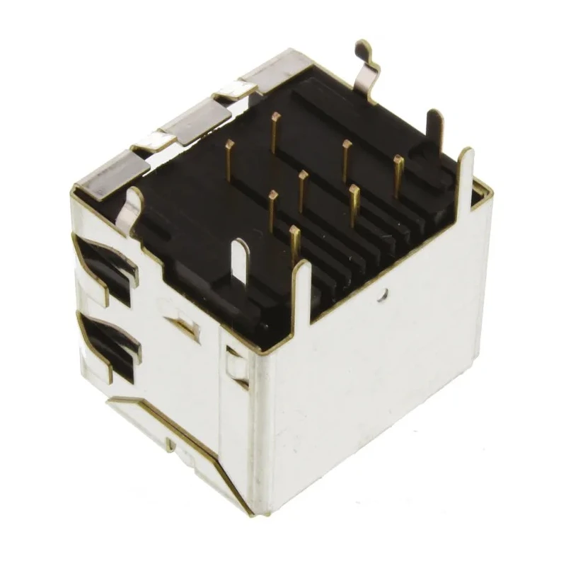 Hirose TM24R Series RJ45 Connector Female Panel Mount Through Hole Cat5 STP Shield Right Angle 1 Port 8 Way TM24RSG-5A-88