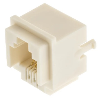 Hirose TM3RA Series RJ11 Connector Female Through Hole Cat3 UTP Shield Straight 1 Port 6 Way TM3RA-66(50)