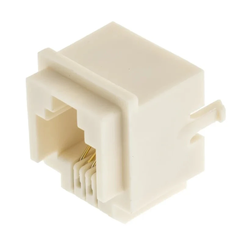 Hirose TM3RA Series RJ11 Connector Female Through Hole Cat3 UTP Shield Straight 1 Port 6 Way TM3RA-66(50)