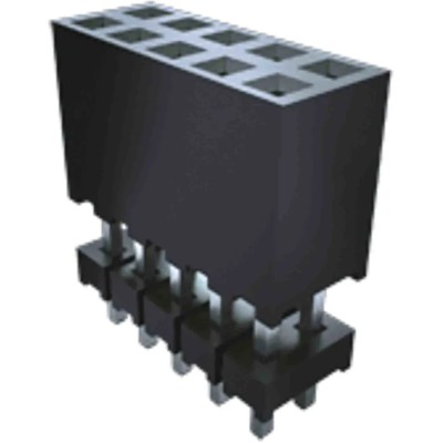 Samtec ESQT Series Straight Through Hole PCB Socket, 10-Contact, 2 Row, 2 mm Pitch, 4.5A Current, Solder ESQT-105-02-G-D-525
