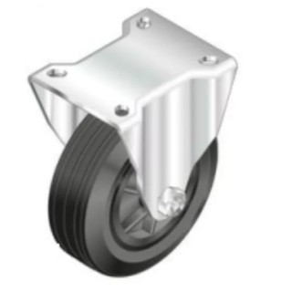 Bosch Rexroth Plastic Trestle Wheel with Rubber Tyre for 10mm Profile Grooves, Metal Mounting Flange, Model 3842259792
