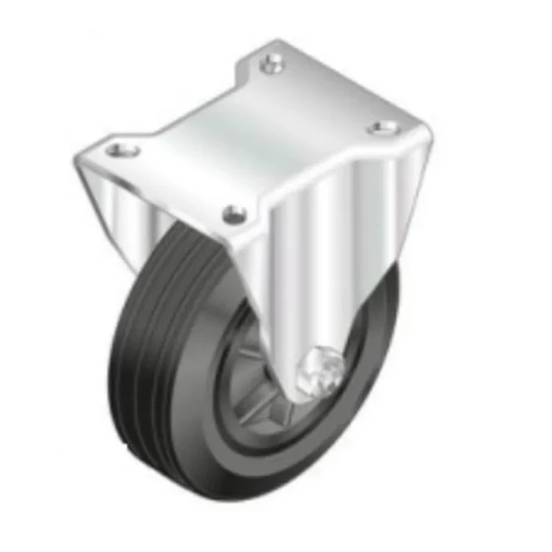 Bosch Rexroth Plastic Trestle Wheel with Rubber Tyre for 10mm Profile Grooves, Metal Mounting Flange, Model 3842259792